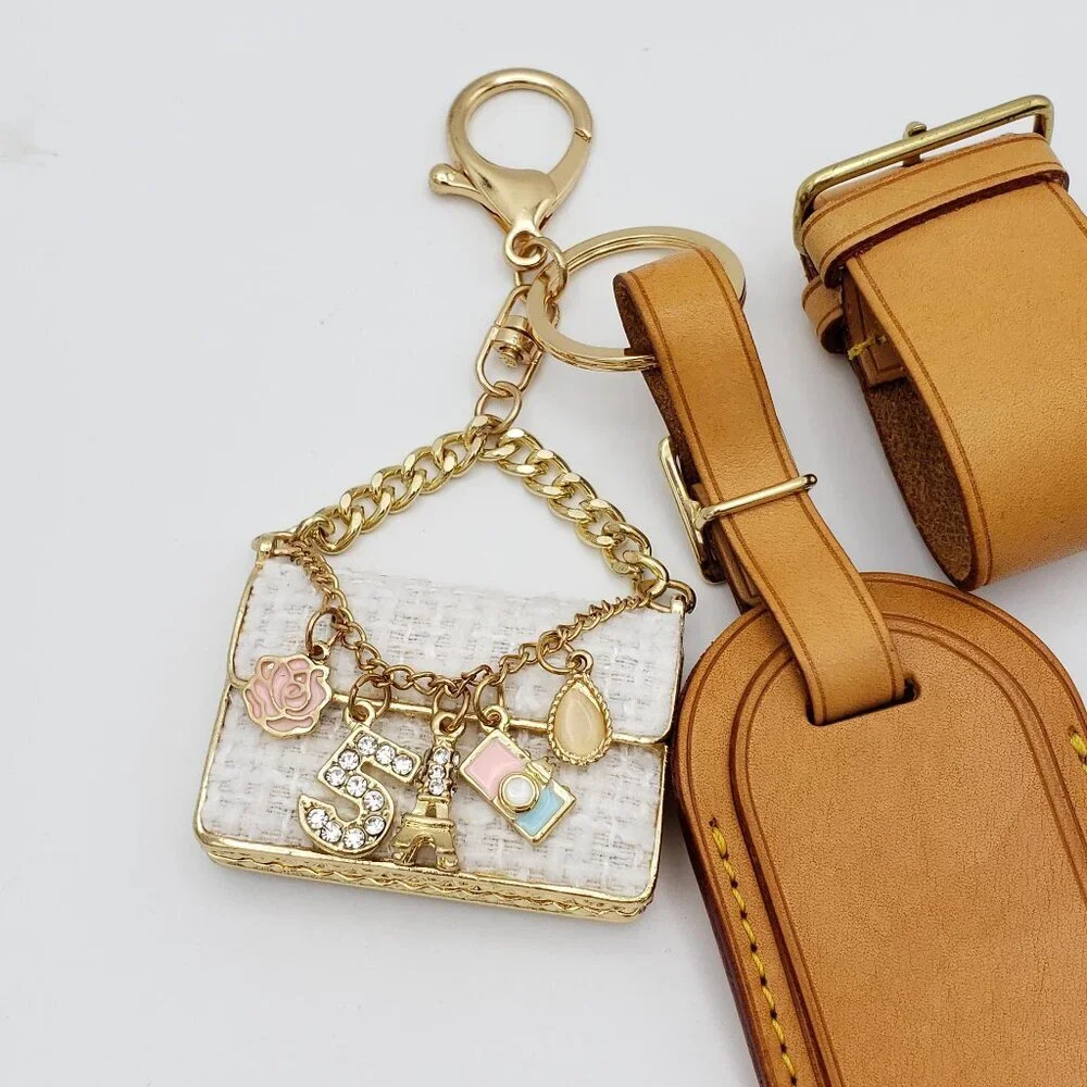 Authentic Louis Vuitton Luggage tag with Unbranded Keycharm